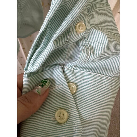 Peter Millar Men Performance Nylon Stretch Pin Stripe Button Down Collar Shirt L - Picture 4 of 10